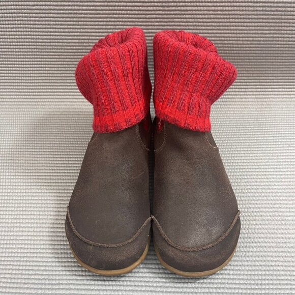 Salomon Bliss Convertible Women’s size 5.5 Red Brown Leather Pull On Boots Shoes - Picture 8 of 12